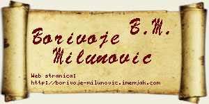 Borivoje Milunović vizit kartica